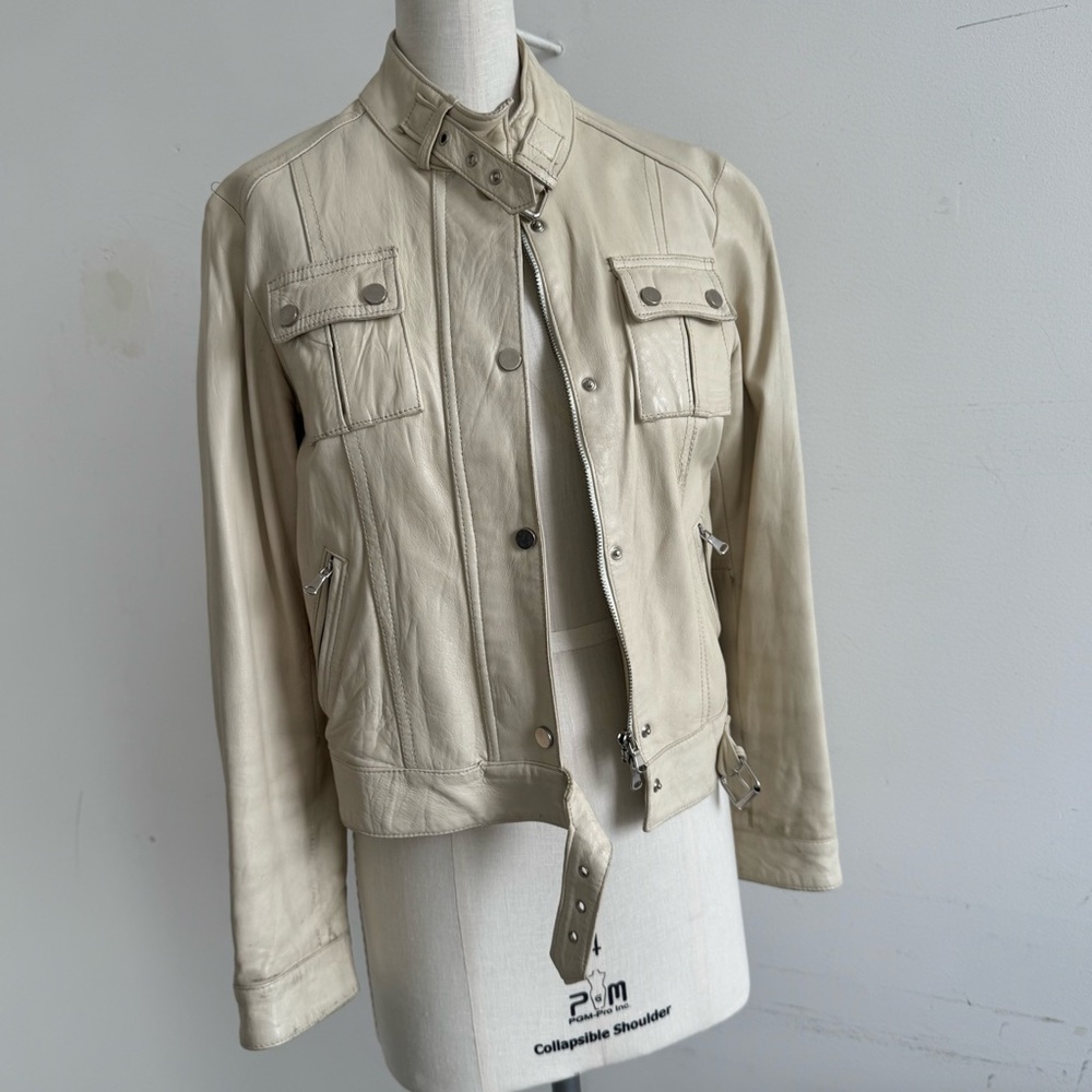 off-white 💯 leather vintage Roma 🏍️ jacket S